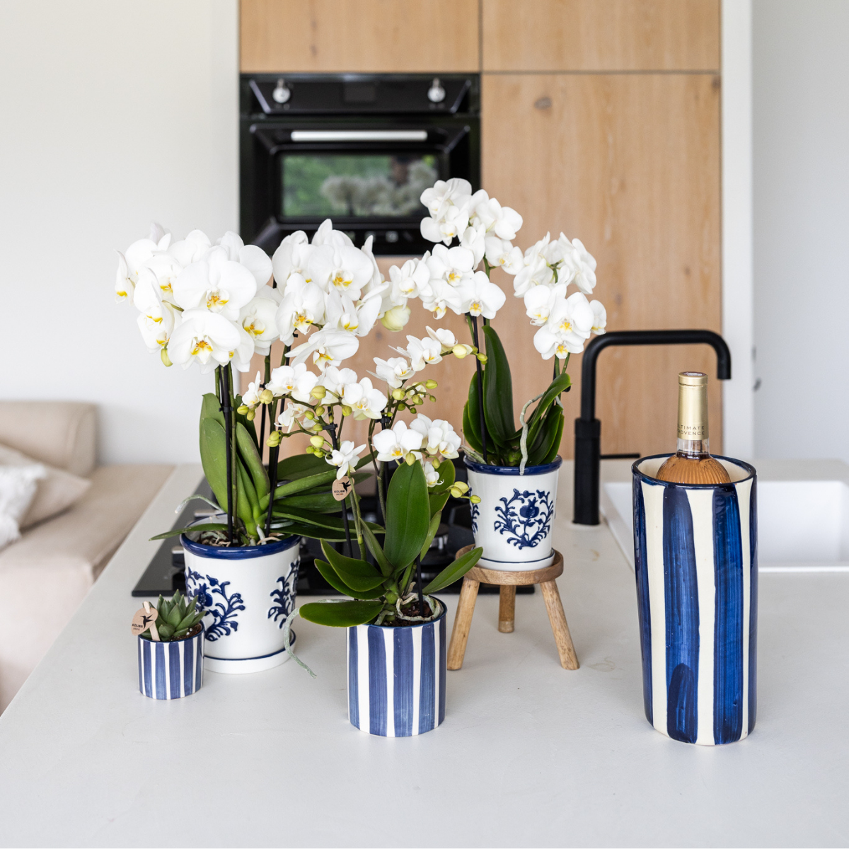 Kolibri Home | Painted stripe - Blue - Ø6cm