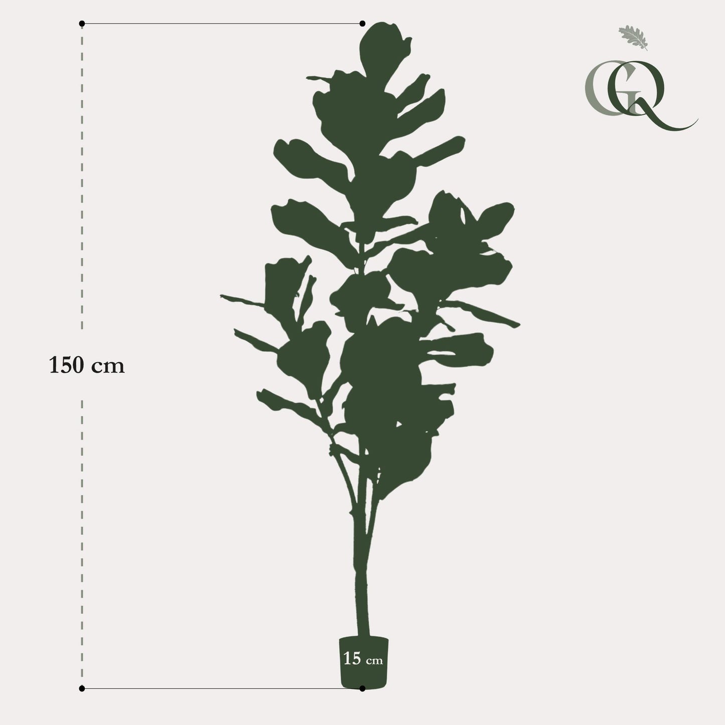 kunstplant - Ficus Lyrata - Tabaksplant - 150cm