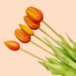 Tulpen boeket Oranje - 10 stuks - 'Real Touch' Kunst tulpen - 42 cm
