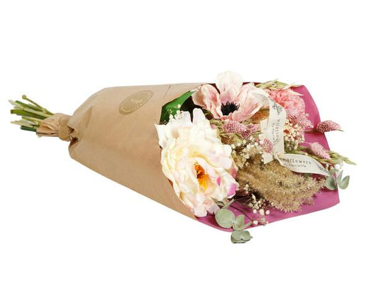 Droogbloemen & Zijde - Dried & Silk - Peony Love - 4 boeketten - ?55cm