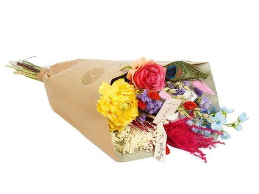 Droogbloemen & Zijde - Dried & Silk - Summer Party - 4 boeketten - ?55cm